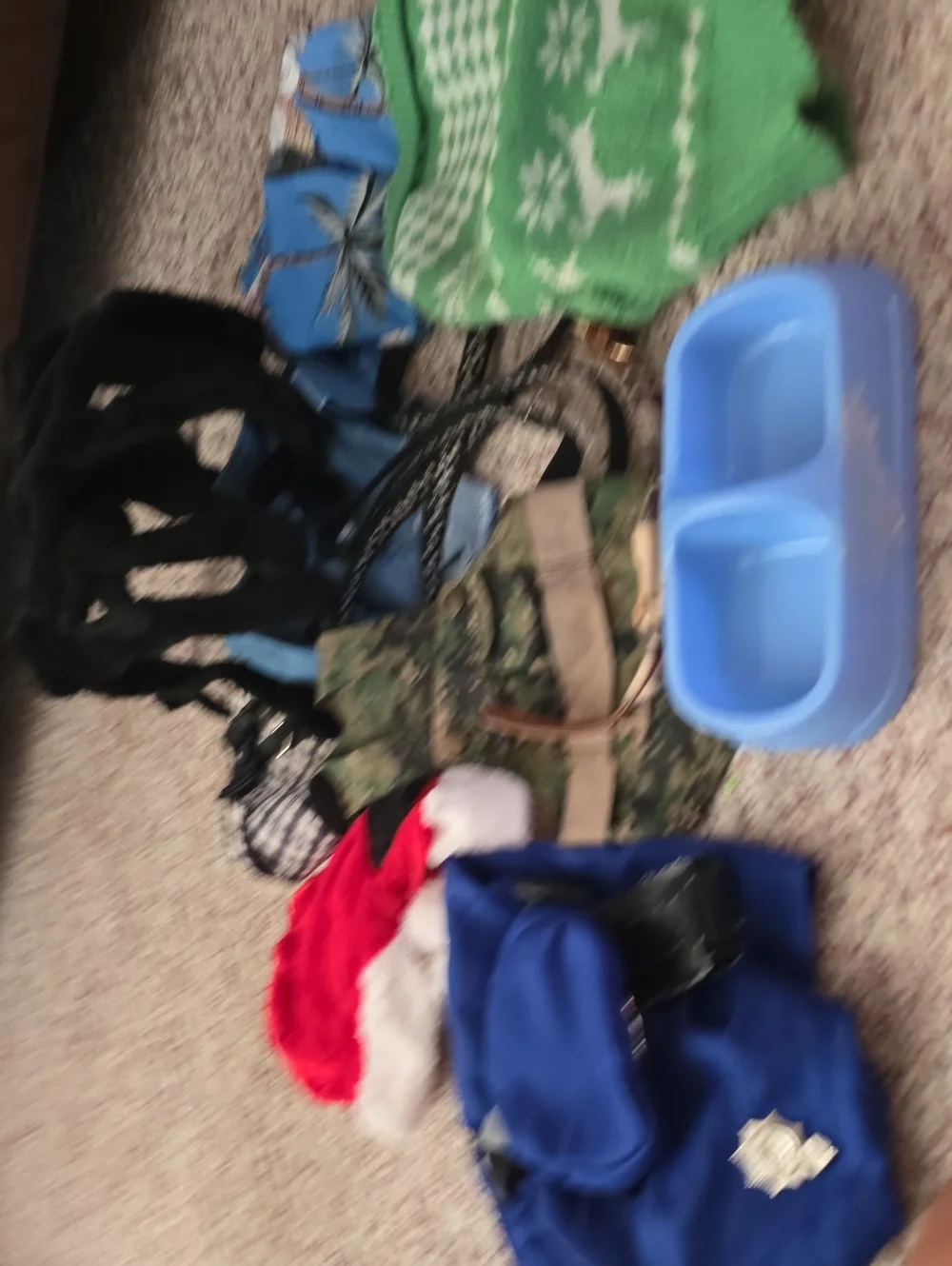 Assorted Costume Accessories - Blue, Green, Red